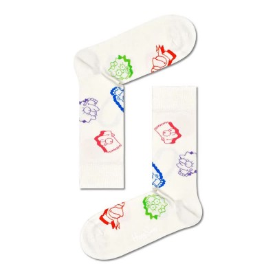 чорапи,мъжки,чорапи,happy,socks,the,simpsons,family,faced,long,socks,multicolor,(white)