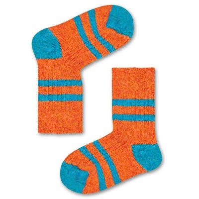 чорапи,детски,чорапи,happy,socks,wool,stripe,rib,socks,multicolor,(orange)