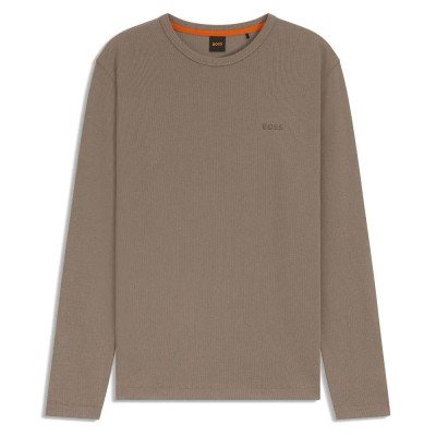 тениска,мъжки,тениски,boss,tempesto,long,sleeve,t,shirt,open,green,346,(brown)