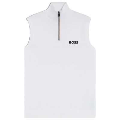 потник,мъжки,пуловери,boss,k,birdie,1,10271690,01,knitted,vest,white,100,(white)