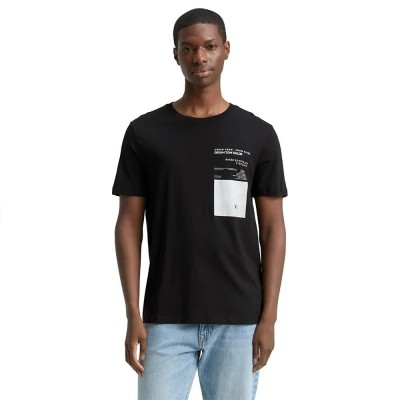 тениска,мъжки,тениски,дамски,тениски,tom,tailor,1048969,photo,printed,short,sleeve,t,shirt,black,(black)
