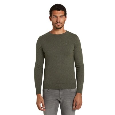 блуза,мъжки,пуловери,дамски,пуловери,tom,tailor,simple,knitted,sweater,green,(colored,forest,green,melange)