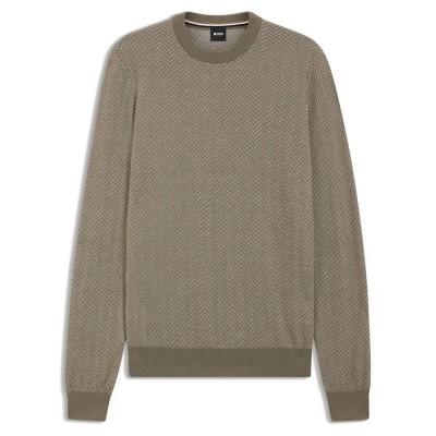 блуза,мъжки,пуловери,boss,habito,10274948,01,sweater,green,brown,(open,brown,245)