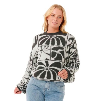 блуза,дамски,блузи,rip,curl,aots,ty,williams,jacquard,crew,sweatshirt,white,(black)
