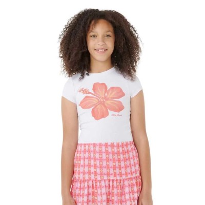 тениска,детски,тениски,rip,curl,hibiscus,short,sleeve,t,shirt,white