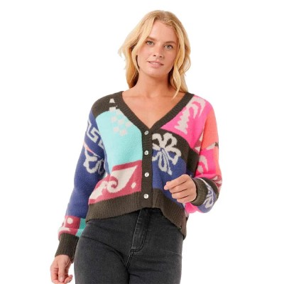 жилетка,дамски,пуловери,дамски,плетени,дрехи,rip,curl,keepsakes,jacquard,cardigan,multicolor,(pink)