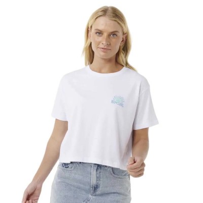 тениска,дамски,тениски,rip,curl,sunrise,crop,short,sleeve,t,shirt,white
