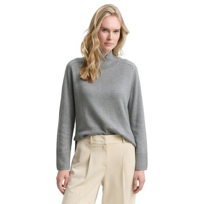 блуза,дамски,пуловери,дамски,плетени,дрехи,tom,tailor,1047698,sweater,medium,silver,grey,melange