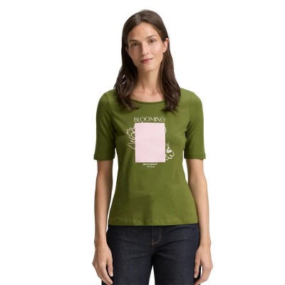 тениска,дамски,тениски,tom,tailor,basic,print,short,sleeve,t,shirt,deep,ivy,green,(green)