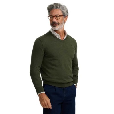 блуза,мъжки,пуловери,silbon,classic,v,neck,sweater,green,(green)