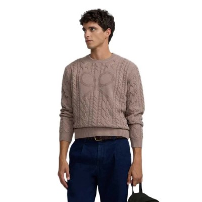 блуза,мъжки,пуловери,silbon,eights,rackets,sweater,brown,(brown)