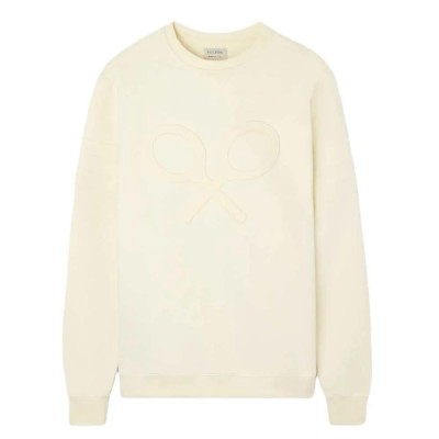блуза,мъжки,пуловери,silbon,embossed,racket,sweatshirt,beige,(cream)