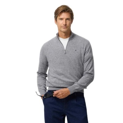 блуза,мъжки,пуловери,silbon,half,zip,sweater,grey,(grey,medium)