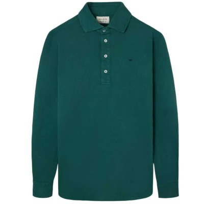 мъжки,блузи,с,яка,silbon,long,sleeve,polo,green,(dark,green)
