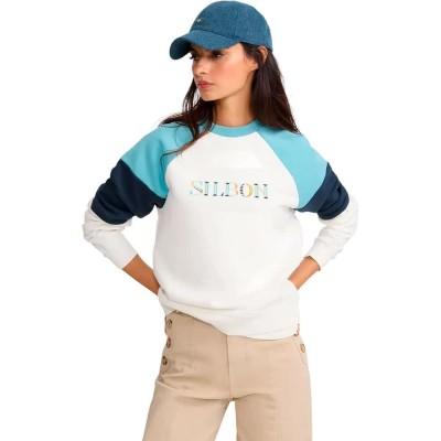блуза,дамски,блузи,silbon,letters,sweatshirt,white,(blue)
