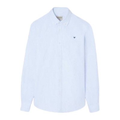 риза,с,дълъг,ръкав,мъжки,ризи,silbon,sport,oxford,stripes,long,sleeve,shirt,blue,(sky,blue)