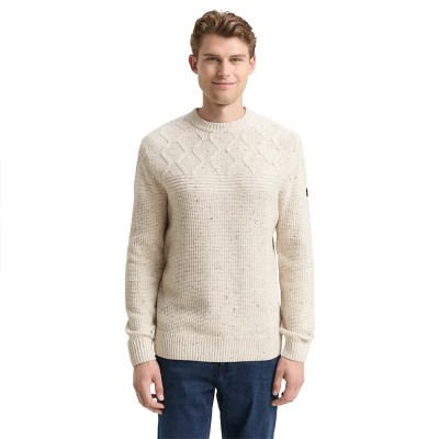 блуза,мъжки,пуловери,tom,tailor,1048740,sweater,white,(offwhite,melange,multi,neps)