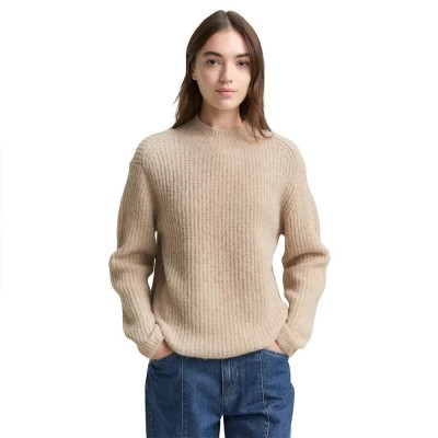блуза,дамски,пуловери,дамски,плетени,дрехи,tom,tailor,1049071,sweater,beige,(cosy,beige,melange)