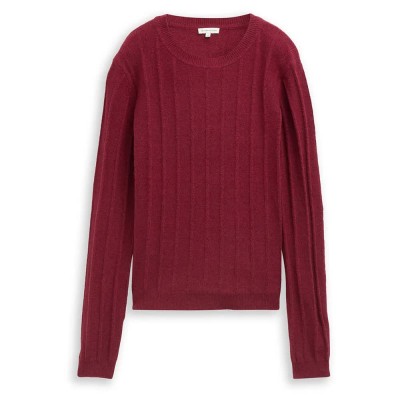 блуза,дамски,пуловери,дамски,плетени,дрехи,tom,tailor,1049129,sweater,rumba,red,melange