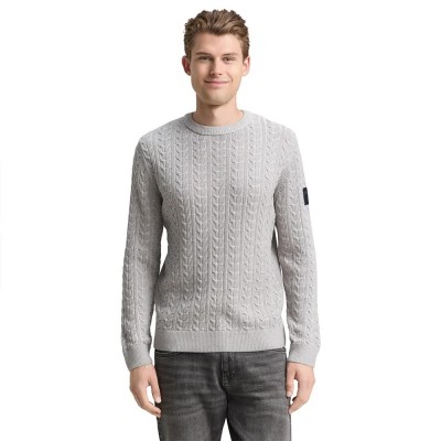 блуза,мъжки,пуловери,tom,tailor,1049475,sweater,grey,(grey,offwhite,plated)