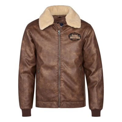 яке,мъжки,якета,petrol,industries,m,3050,jac121,leather,jacket,brown,(mud)
