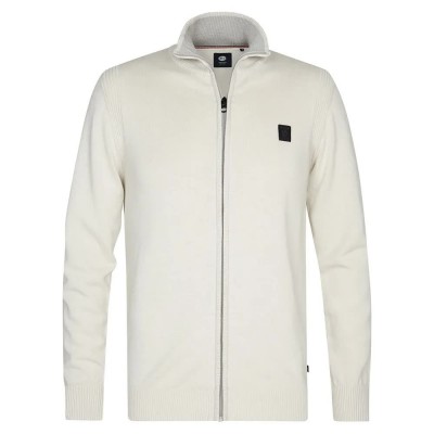 блуза,мъжки,пуловери,petrol,industries,m,3050,kwc202,full,zip,sweater,white,(antique,white,melee)