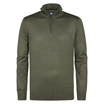 блуза,мъжки,пуловери,petrol,industries,m,3050,kwc207,half,zip,sweater,mossy,stone,(green)