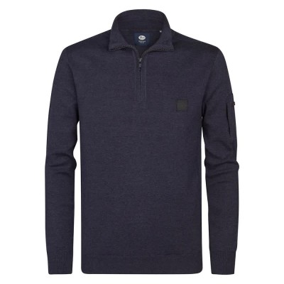 блуза,мъжки,пуловери,petrol,industries,m,3050,kwc248,half,zip,sweater,royal,navy