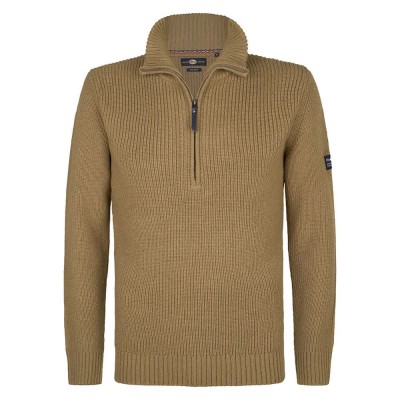 блуза,мъжки,пуловери,petrol,industries,m,3050,kwc262,half,zip,sweater,tan,(brown)