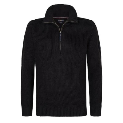 блуза,мъжки,пуловери,petrol,industries,m,3050,kwc262,half,zip,sweater,deep,black,(black)