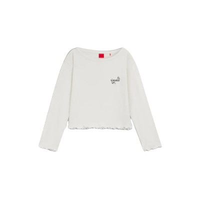 тениска,дамски,пижами,hugo,casual,10277507,01,long,sleeve,pyjama,t,shirt,beige,(natural,103)