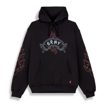 суичър,мъжки,пуловери,дамски,пуловери,grimey,sampans,regular,hoodie,black,(black)