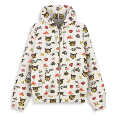 блуза,мъжки,пуловери,дамски,пуловери,grimey,mud´s,the,residence,bear,regular,zipper,full,zip,sweatshirt,white,(off,white)