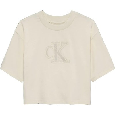 тениска,детски,тениски,calvin,klein,ig0ig03062,short,sleeve,t,shirt,beige,(whitecap,gray)