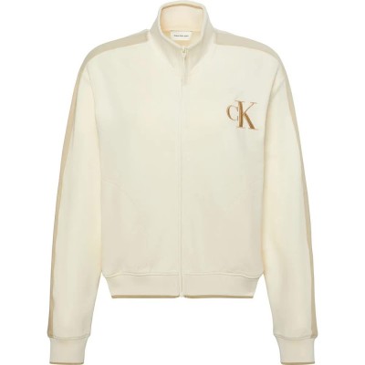 блуза,дамски,блузи,calvin,klein,jeans,lv047e226g,full,zip,sweatshirt,beige,(antique,white)