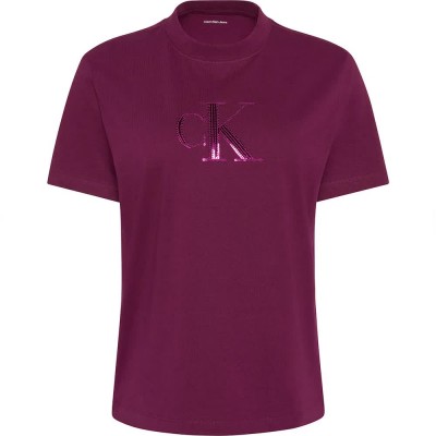 тениска,мъжки,тениски,дамски,тениски,calvin,klein,jeans,sequin,short,sleeve,t,shirt,purple,(coal)