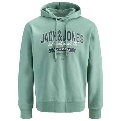 суичър,мъжки,пуловери,jack,&,jones,12258873,logo,2,colors,hoodie,green,(mineral,blue)