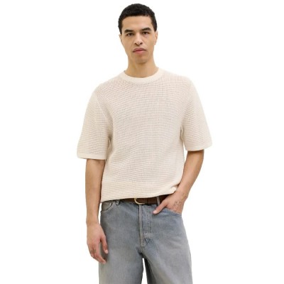 блуза,мъжки,пуловери,jack,&,jones,almerai,short,sleeve,sweater,sea,salt,(beige)