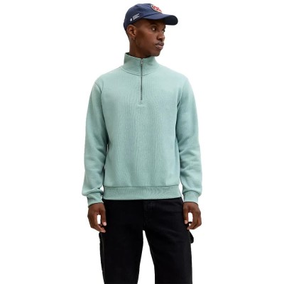 блуза,мъжки,пуловери,jack,&,jones,bradley,half,zip,sweatshirt,green,(mineral,blue)