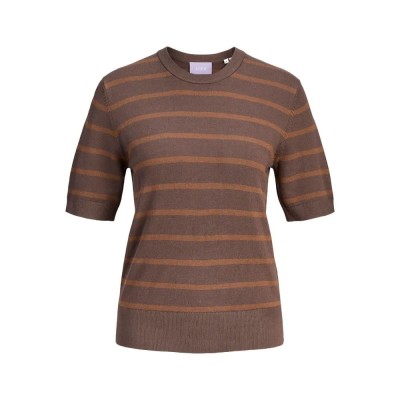 блуза,дамски,пуловери,дамски,плетени,дрехи,jack,&,jones,layla,comfy,jjxx,short,sleeve,sweater,bracken,stripes,bison,(brown)