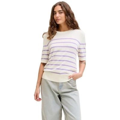 блуза,мъжки,пуловери,дамски,пуловери,jack,&,jones,layla,comfy,jjxx,short,sleeve,sweater,white,(vanilla,ice,stripes,purple,rose)