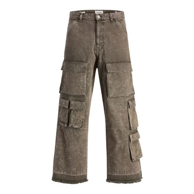 панталони,мъжки,панталони,jack,&,jones,st,owen,morris,acid,wash,multipocket,pants,black,sand,(brown)