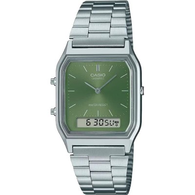часовник,часовници,casio,aq,230,watch,silver,grey,olive,green,(green)