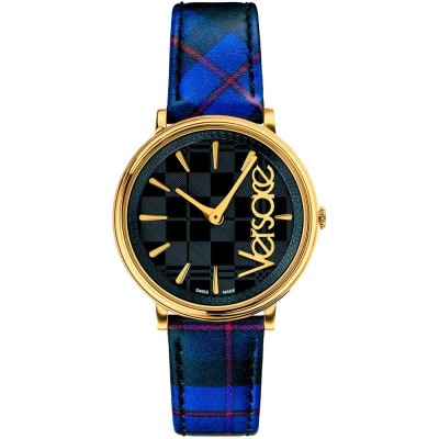 часовник,часовници,versace,ve8100218,watch,blue,red,metal,black,yellow,gold,(blue)