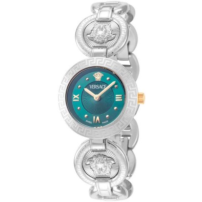 часовник,часовници,versace,vewca0224,watch,silver,grey,metal,green,blue,(silver)