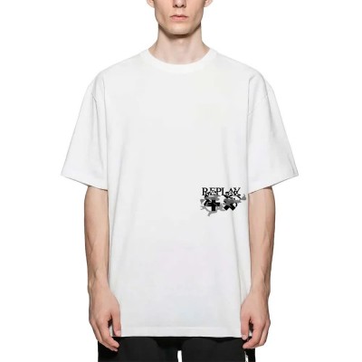 тениска,мъжки,тениски,дамски,тениски,replay,mmg361.000.23454,short,sleeve,t,shirt,white,(off,white)