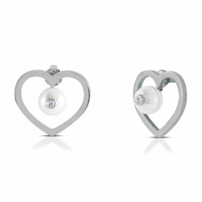 бижутерия,ops,objects,clip,pearl,ss,heart,earrings,silver