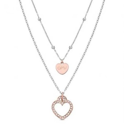 бижутерия,ops,objects,crystal,vibes,double,heart,ipr,necklace,multicolor