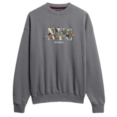 блуза,дамски,блузи,superdry,night,garden,oversized,crew,sweatshirt,grey,(manor,house,grey)