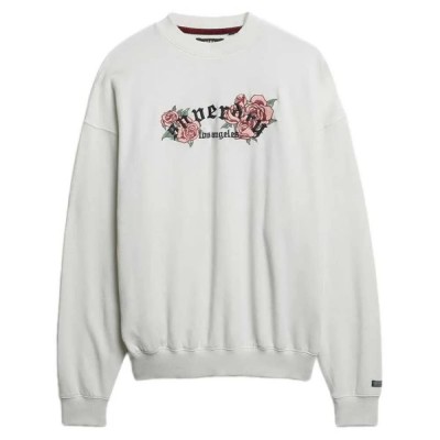 блуза,дамски,блузи,superdry,night,garden,oversized,crew,sweatshirt,white,(chalk,white)
